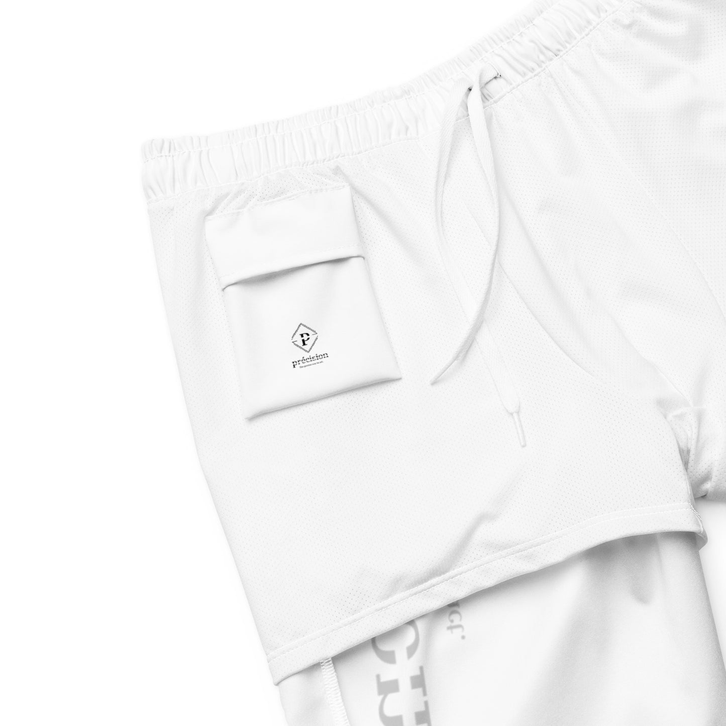 Short de bain recyclé Blanc écrit Noir